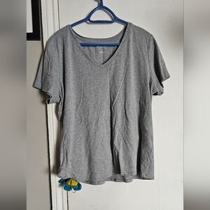 Joe Fresh Grey V Neck T-Shirt Size 2XL